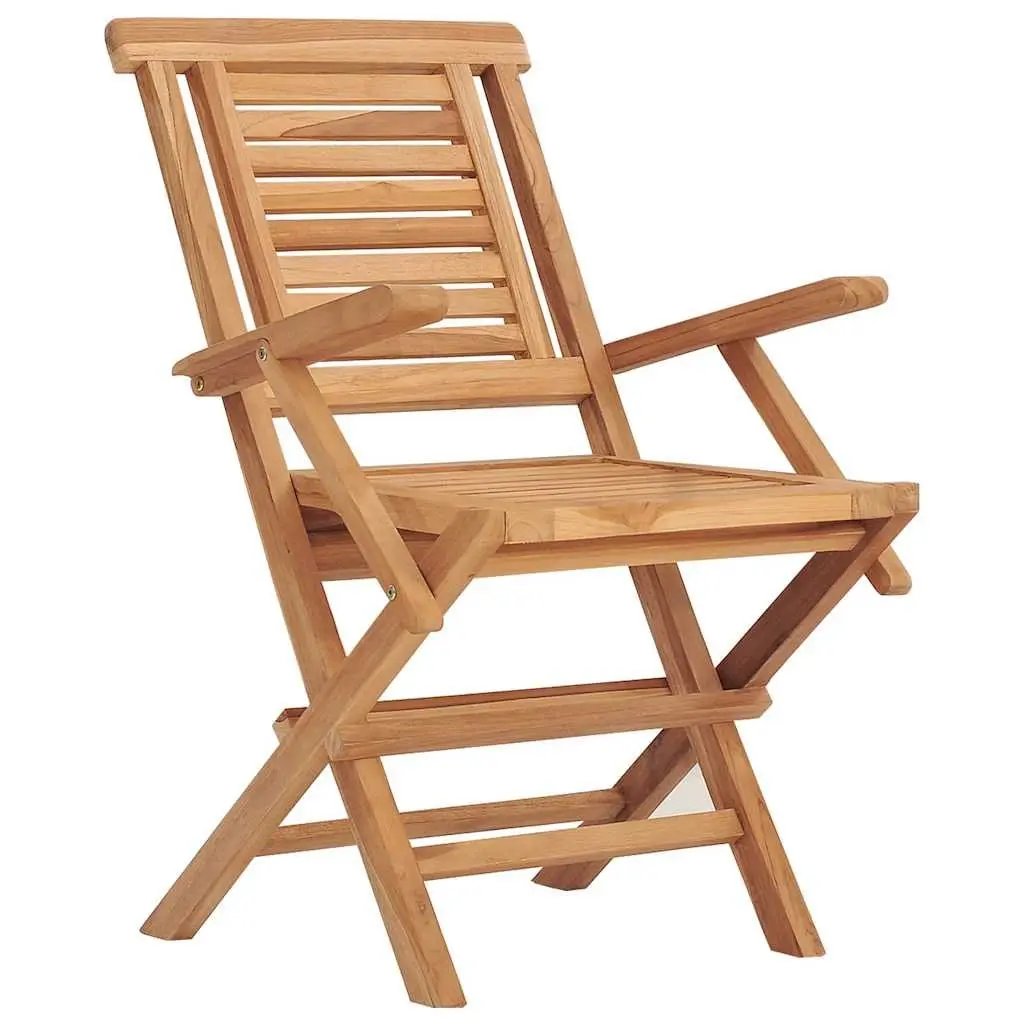 Folding Garden Chairs Solid Teak Wood 56 x 63 x 90 cm Brown 2 Piece