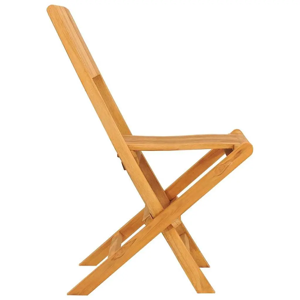 Solid Wood Folding Garden Chairs 2pc Set in Brown