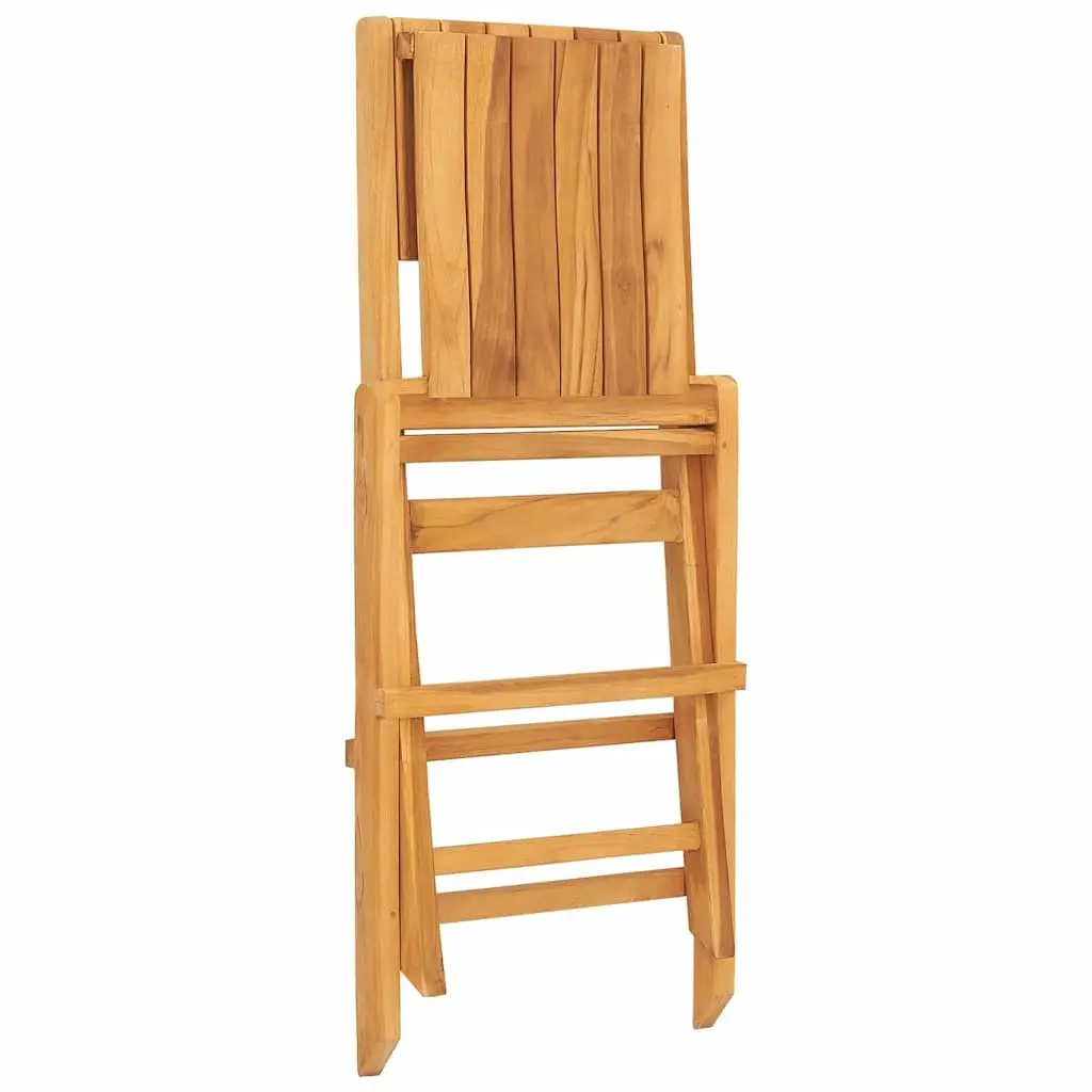 Solid Wood Folding Garden Chairs 2pc Set in Brown