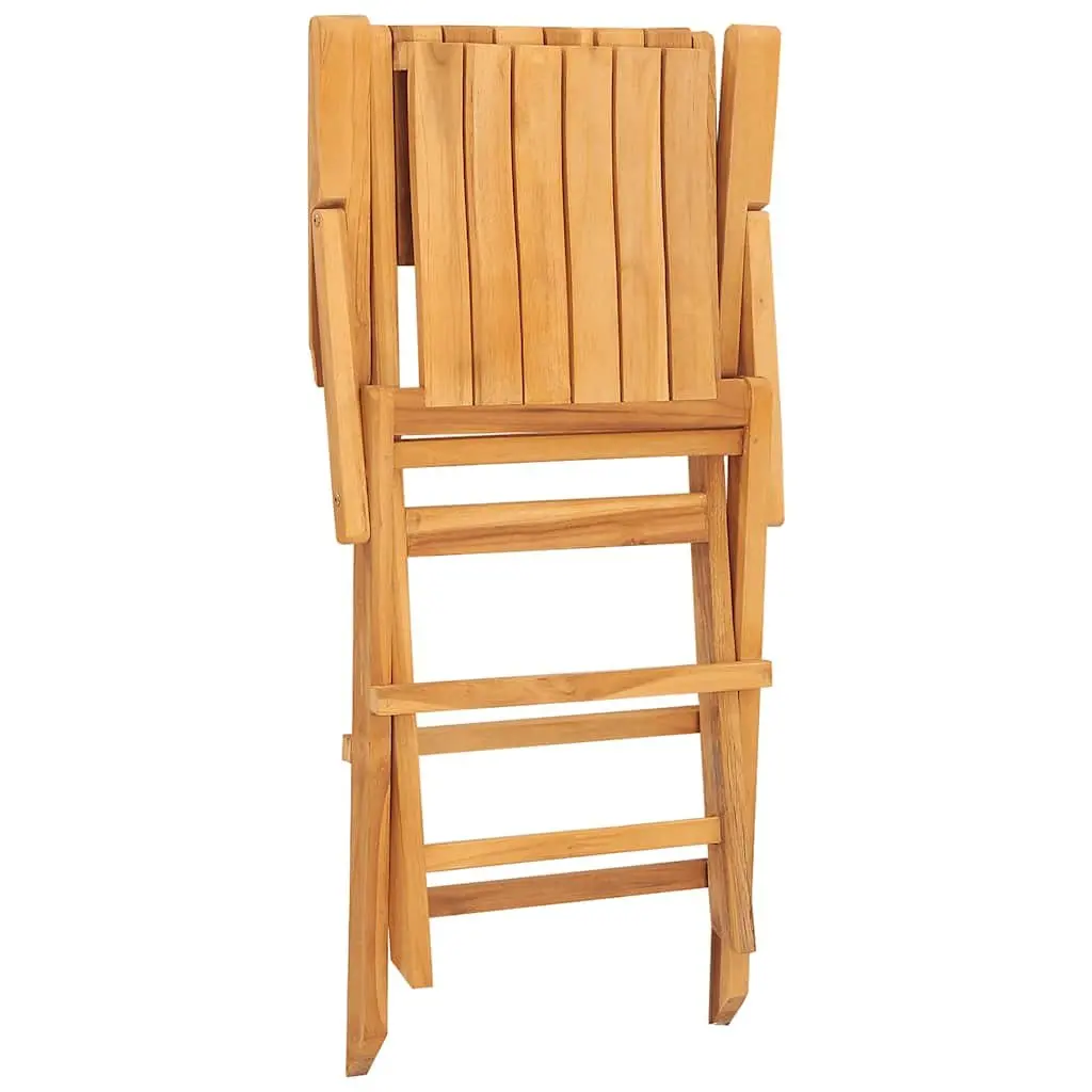 Folding Garden Chairs Solid Teak Wood 2 pcs Brown Outdoor Patio Furniture