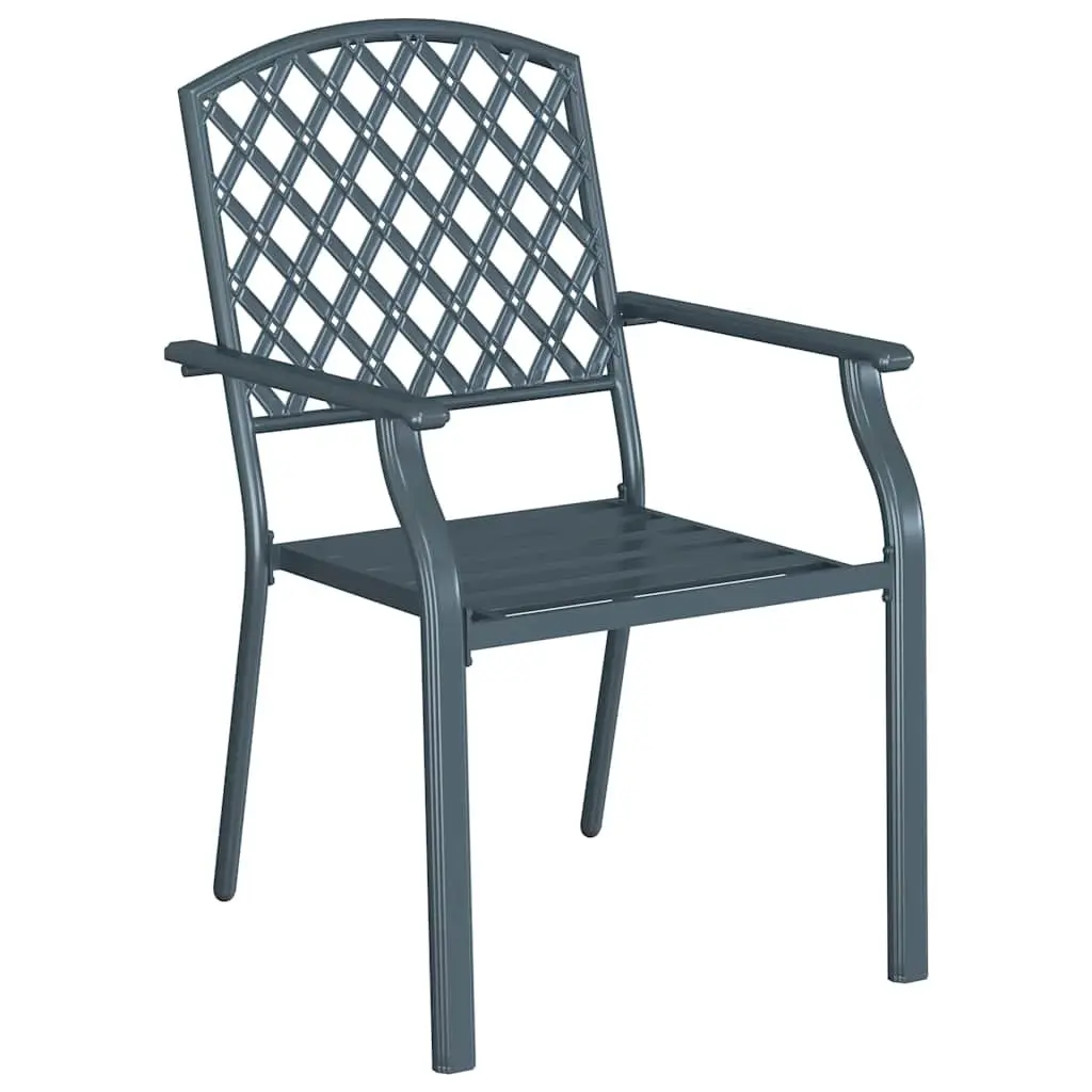 Steel Frame Stackable Garden Chairs, Set of 2
