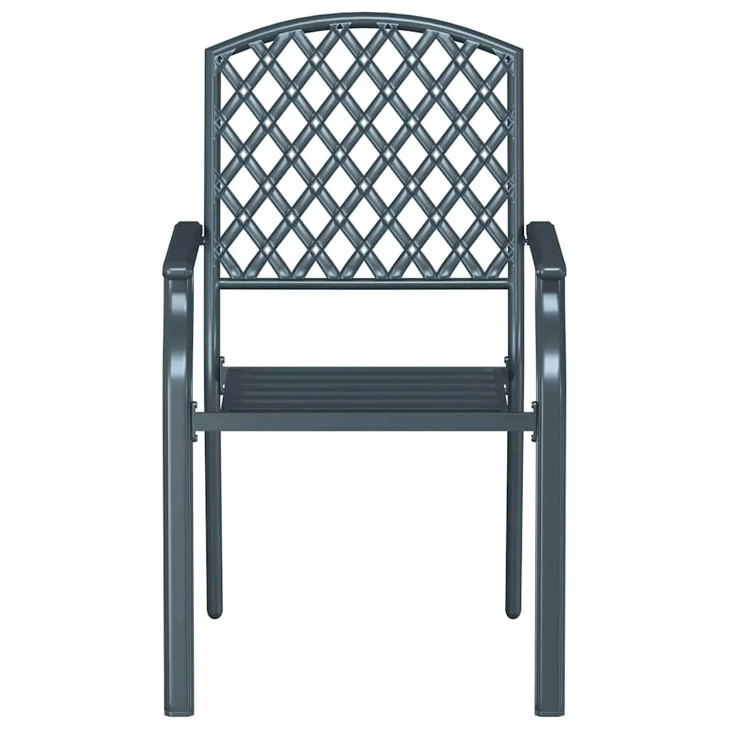 Steel Frame Stackable Garden Chairs, Set of 2
