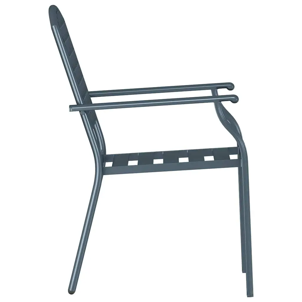 Steel Frame Stackable Garden Chairs, Set of 2