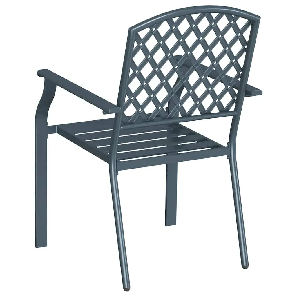 Steel Frame Stackable Garden Chairs, Set of 2