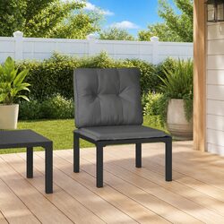 Durable Black Poly Rattan Garden Chair with Cushions