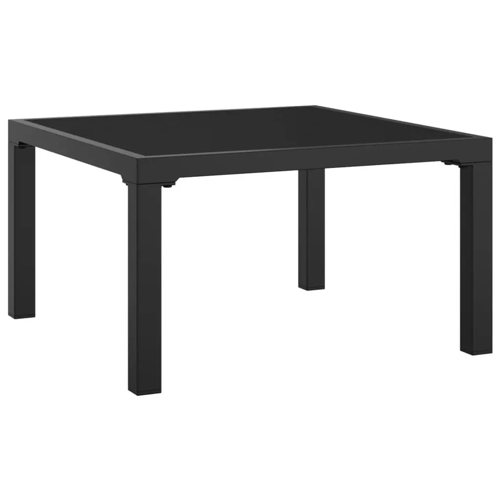 Black Grey Poly Rattan Garden Footstool with Cushion