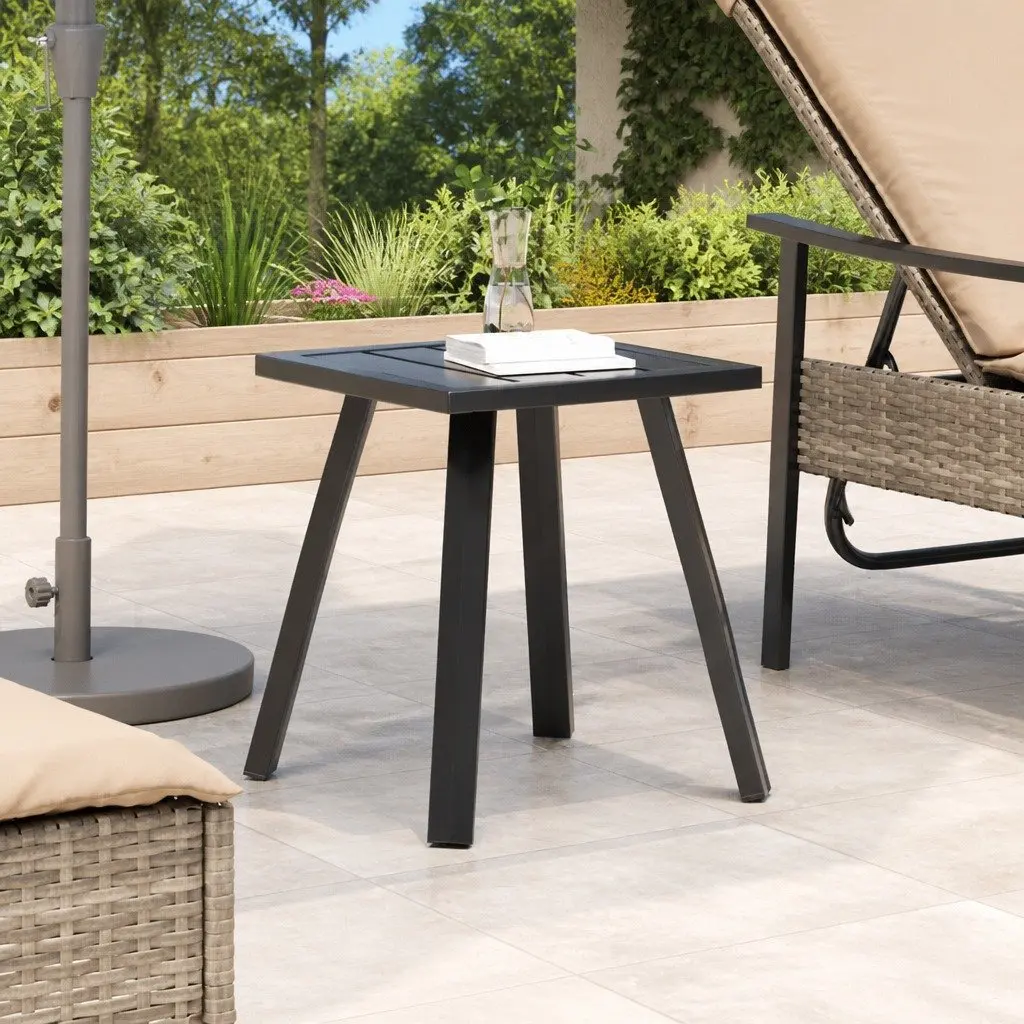 Anthracite Garden Side Table with Slatted Top