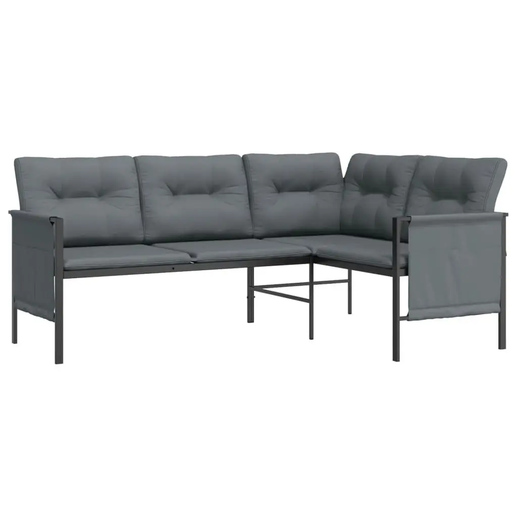 Anthracite Garden Corner Sofa with Steel Frame