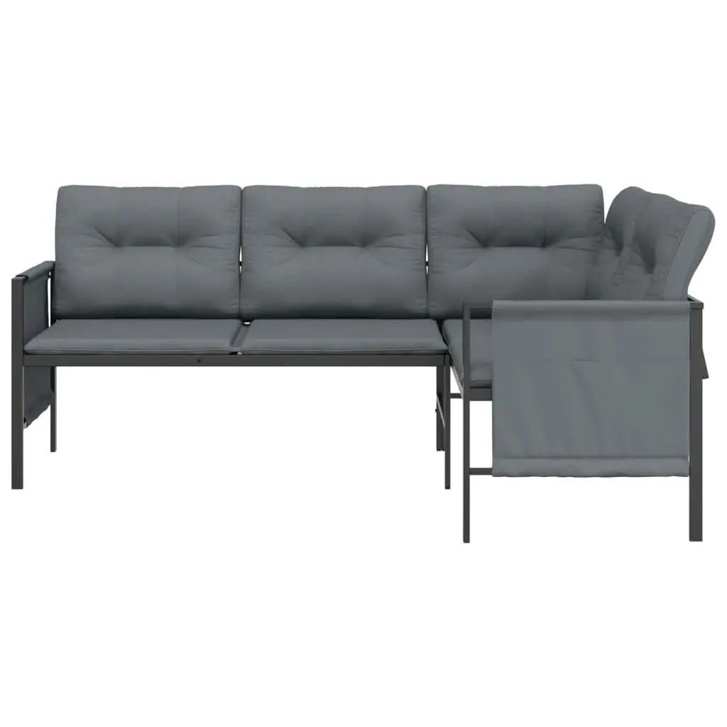 Anthracite Garden Corner Sofa with Steel Frame