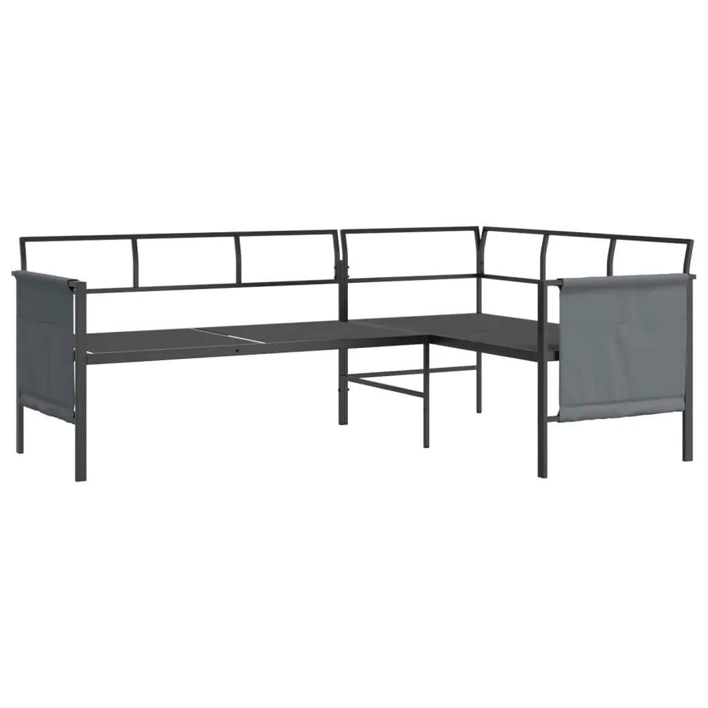 Anthracite Garden Corner Sofa with Steel Frame