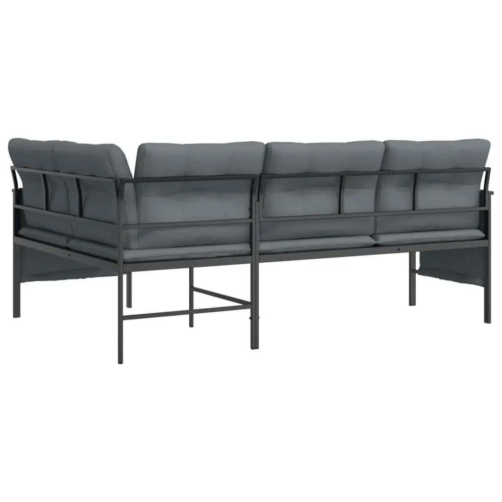 Anthracite Garden Corner Sofa with Steel Frame