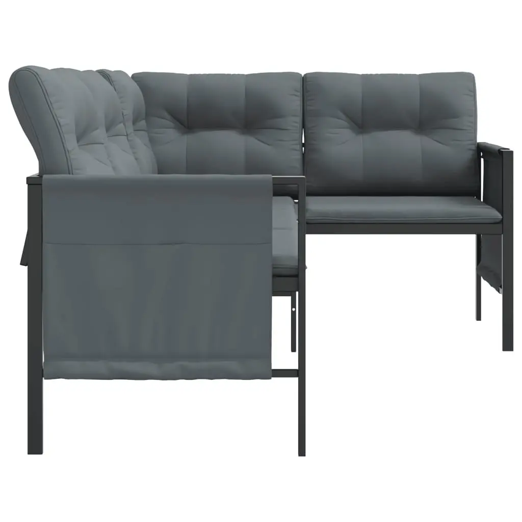 Anthracite Garden Corner Sofa with Steel Frame