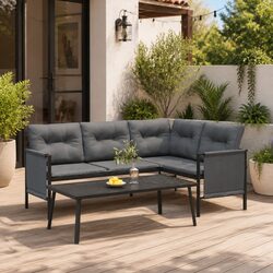 Stylish Anthracite Garden Coffee Table 110x55x35cm