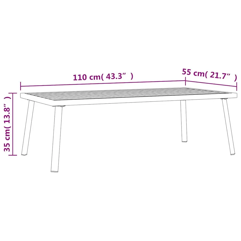 Anthracite Garden Coffee Table 110x55x35cm