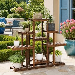 Solid Fir Wood Plant Stand 110x25x96cm for Outdoors