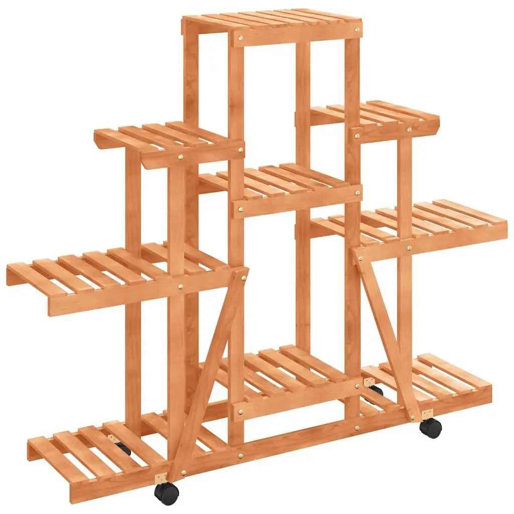 Wooden Flower Stand with Wheels for Easy Mobility