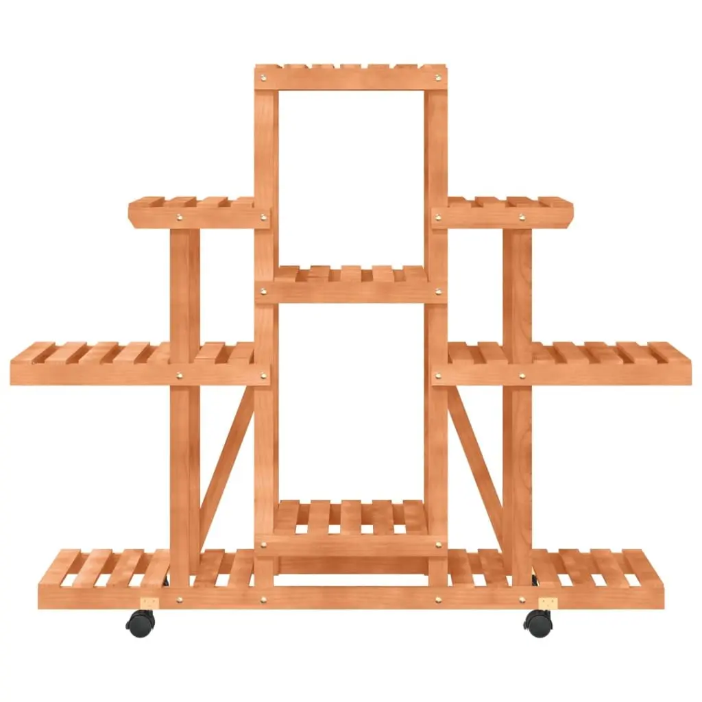 Wooden Flower Stand with Wheels for Easy Mobility