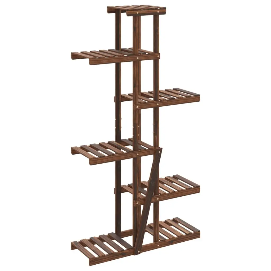 Plant Stand Solid Fir Wood 75x25x140.5cm Brown