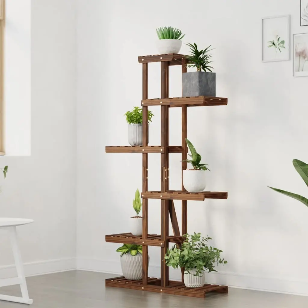 Plant Stand Solid Fir Wood 75x25x140.5cm Brown