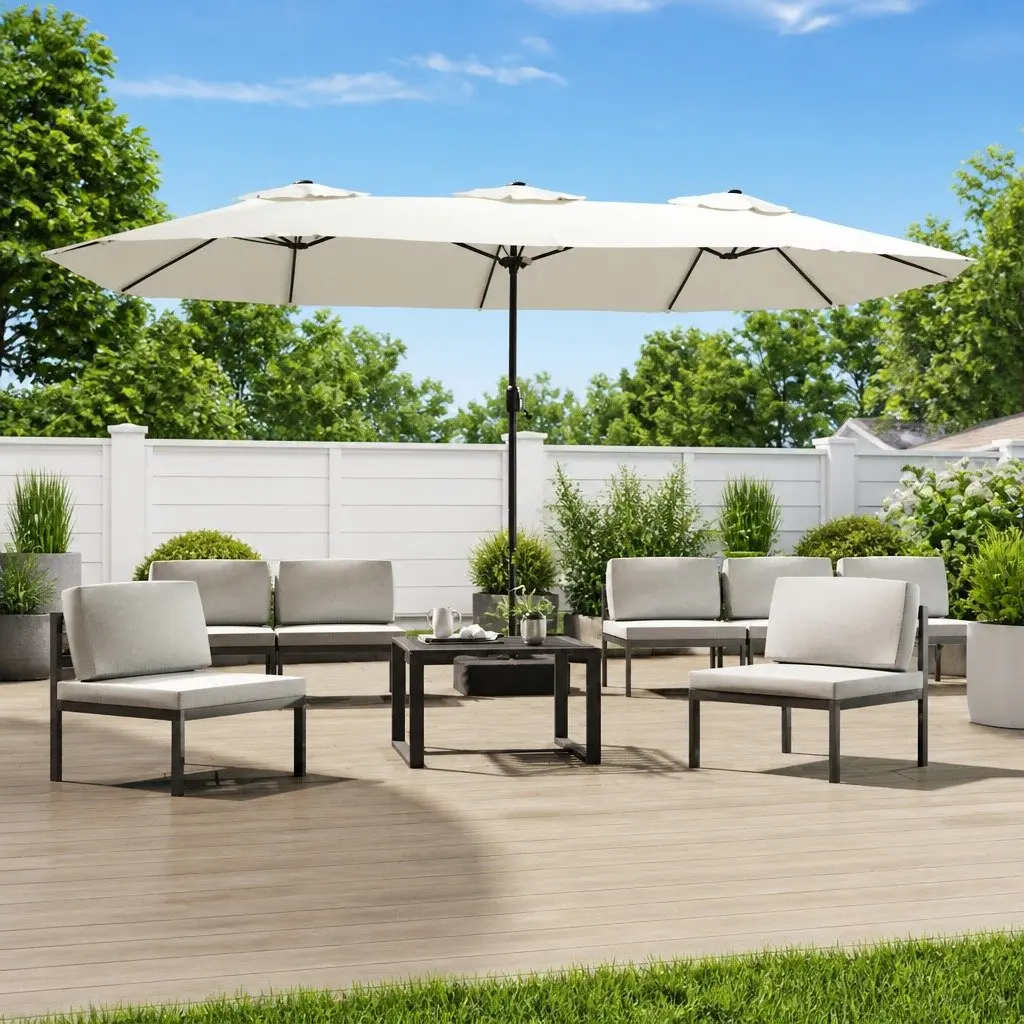 Double-Head Outdoor Parasol for Sun Shade