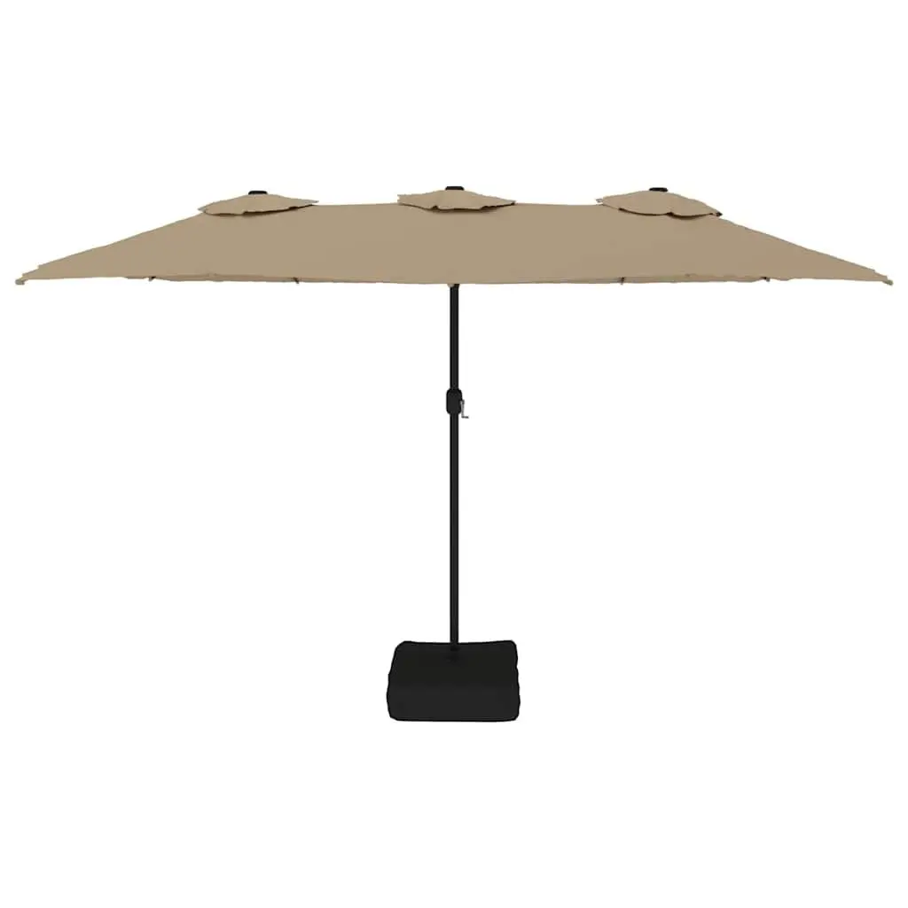 Double-Head Parasol Polyester 449x265 cm Taupe