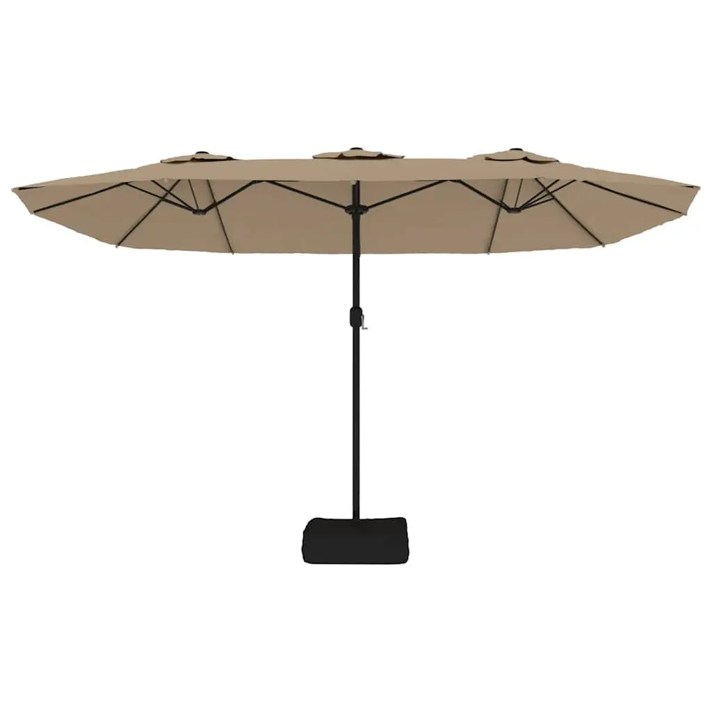 Double-Head Parasol Polyester 449x265 cm Taupe