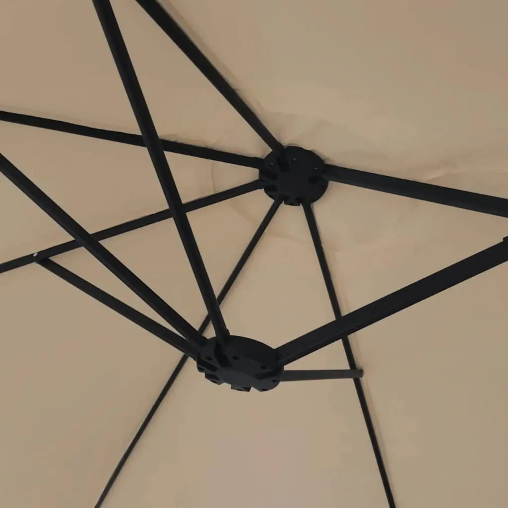 Double-Head Parasol Polyester 449x265 cm Taupe