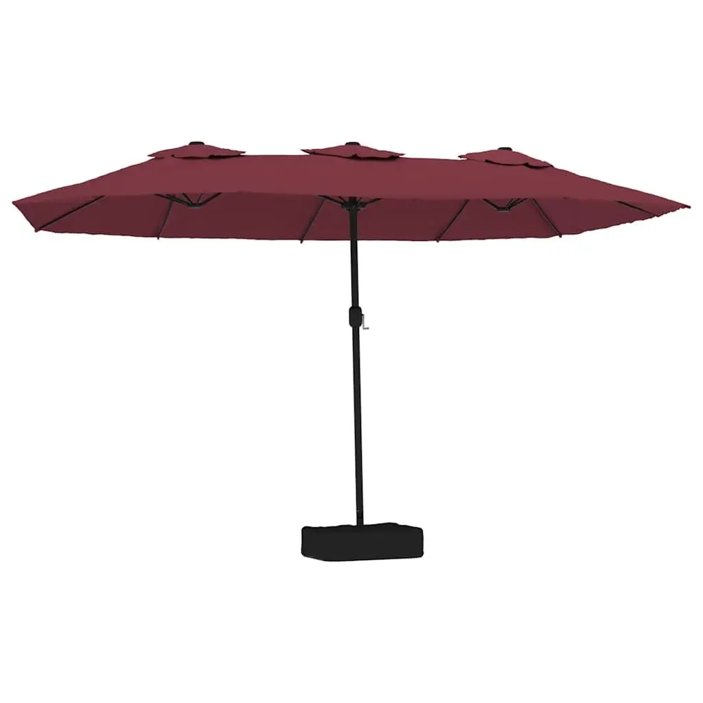 Double-Head Garden Parasol Red Sunshade Umbrella