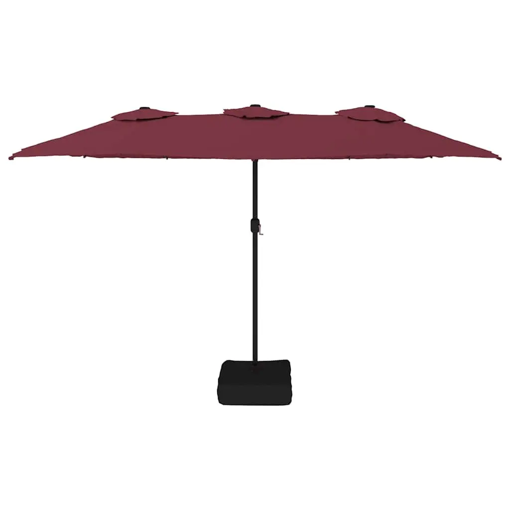 Double-Head Garden Parasol Red Sunshade Umbrella