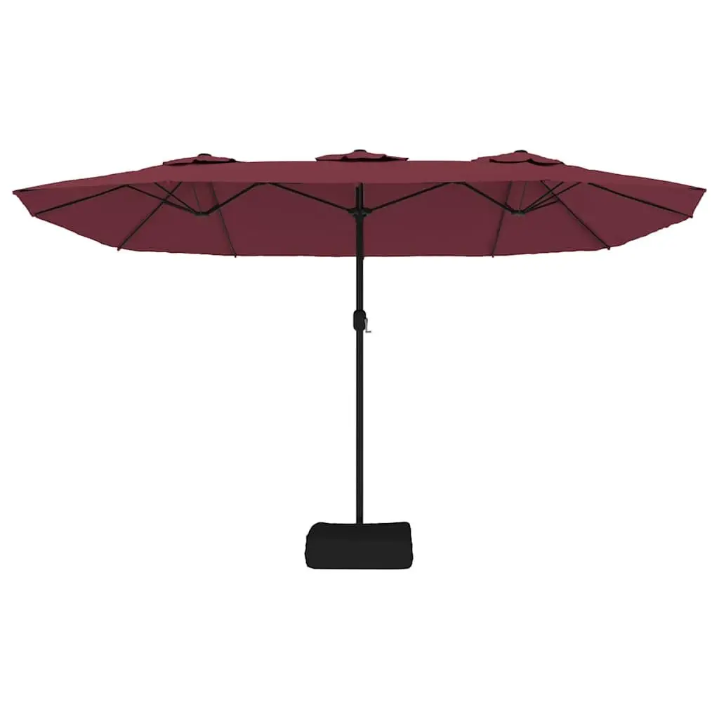 Double-Head Garden Parasol Red Sunshade Umbrella