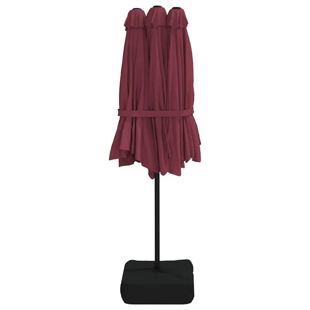 Double-Head Garden Parasol Red Sunshade Umbrella