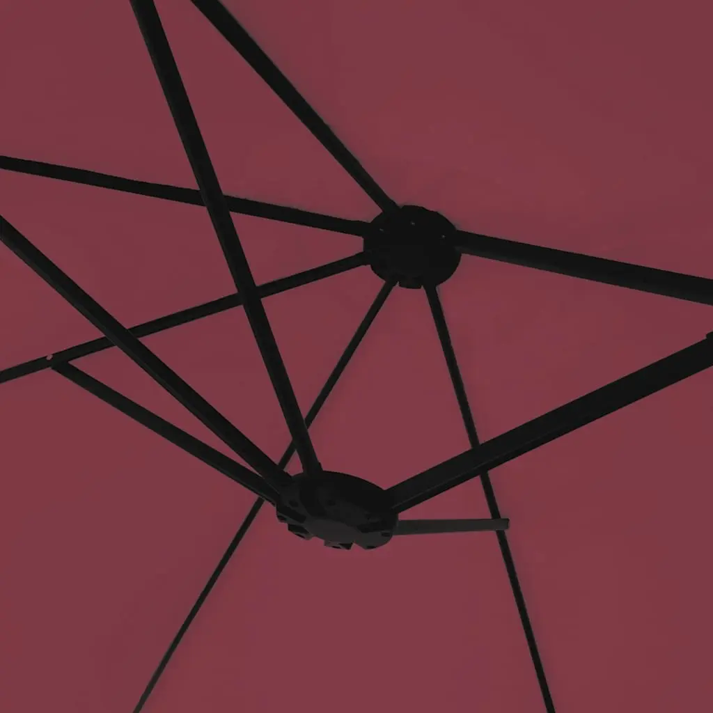 Double-Head Garden Parasol Red Sunshade Umbrella
