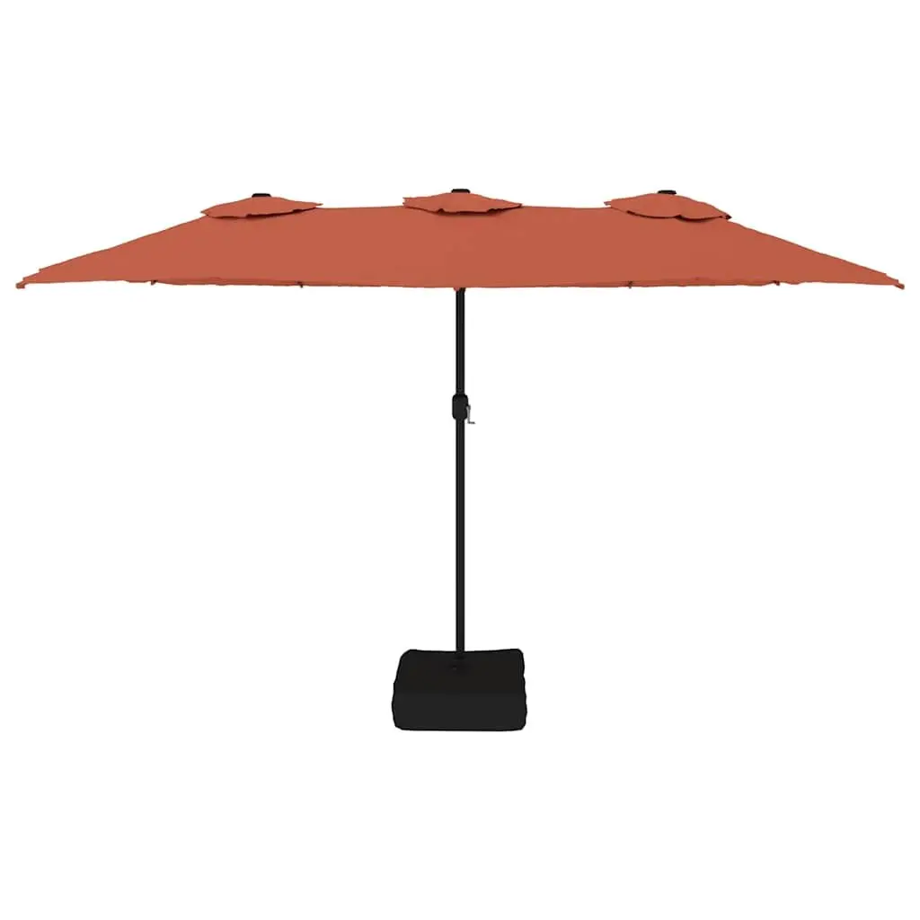 Double-Head Garden Parasol Polyester 449 x 265 cm Orange