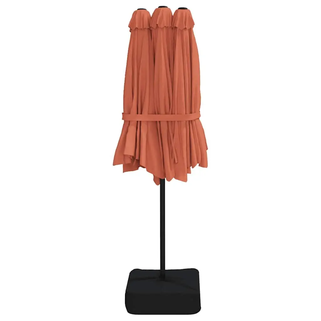 Double-Head Garden Parasol Polyester 449 x 265 cm Orange