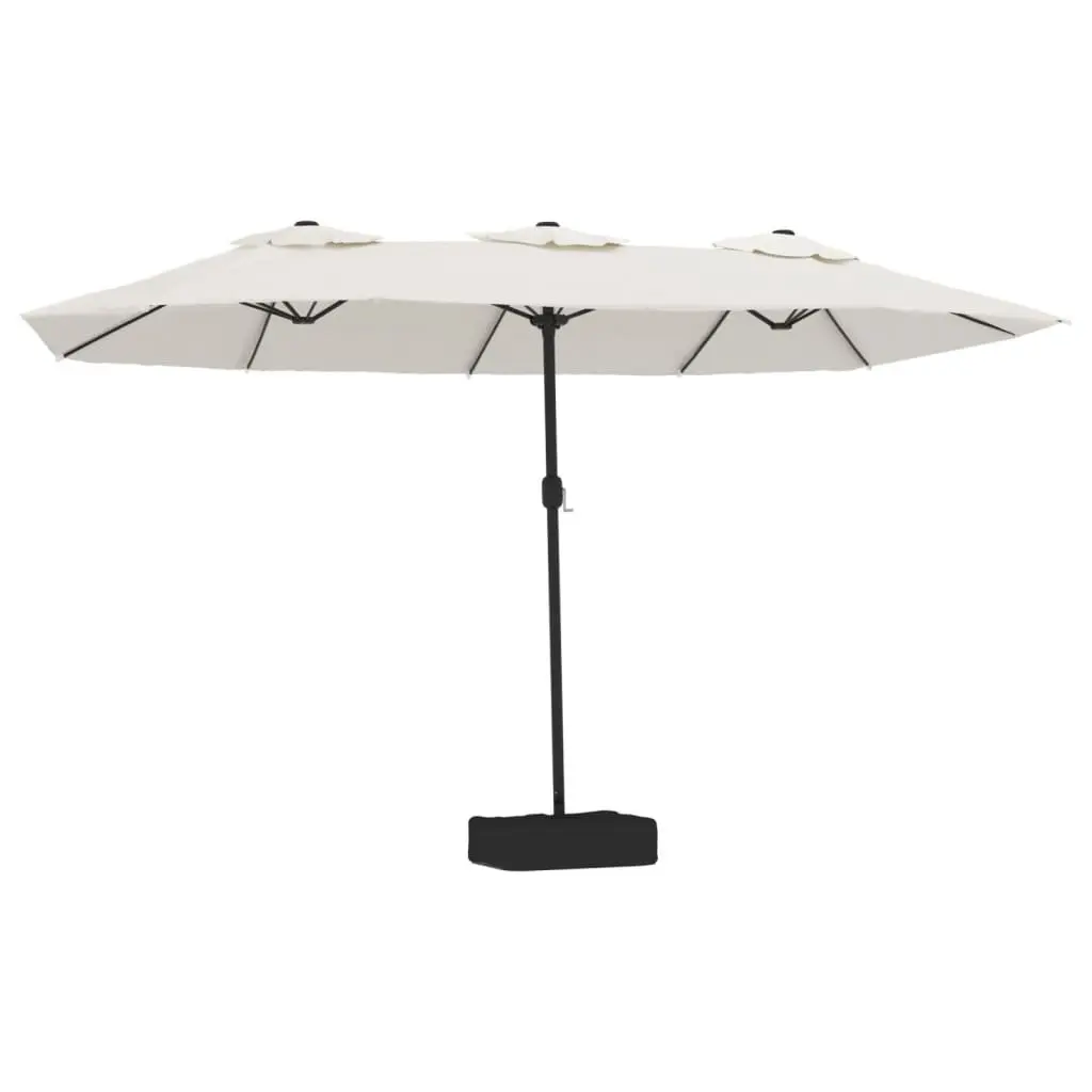 Double-Head Garden Parasol with LED Lights
