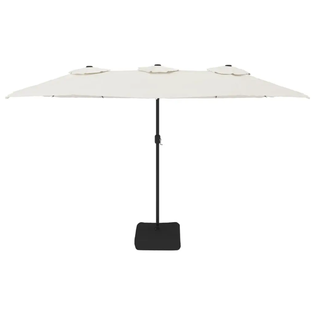 Double-Head Garden Parasol with LED Lights