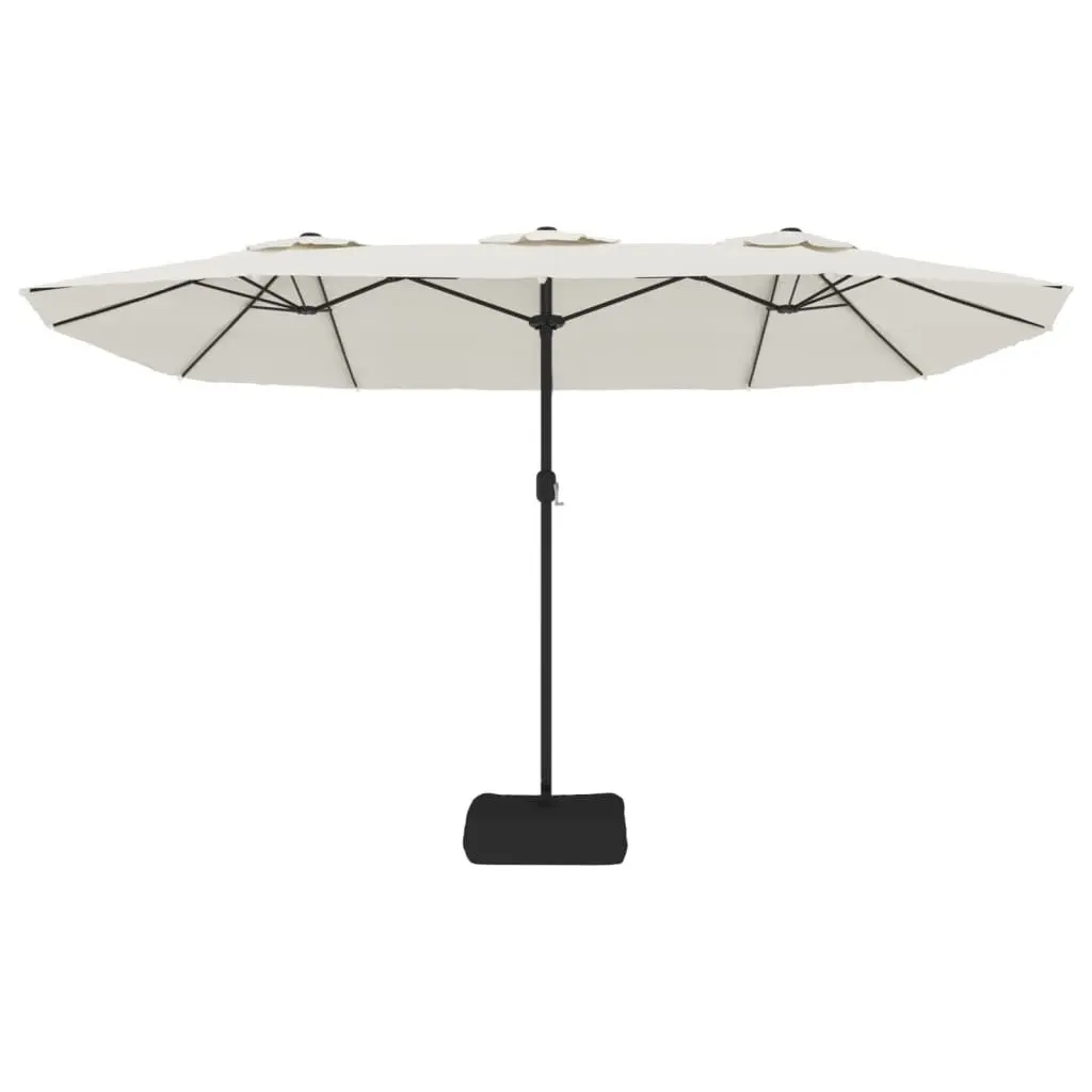 Double-Head Garden Parasol with LED Lights