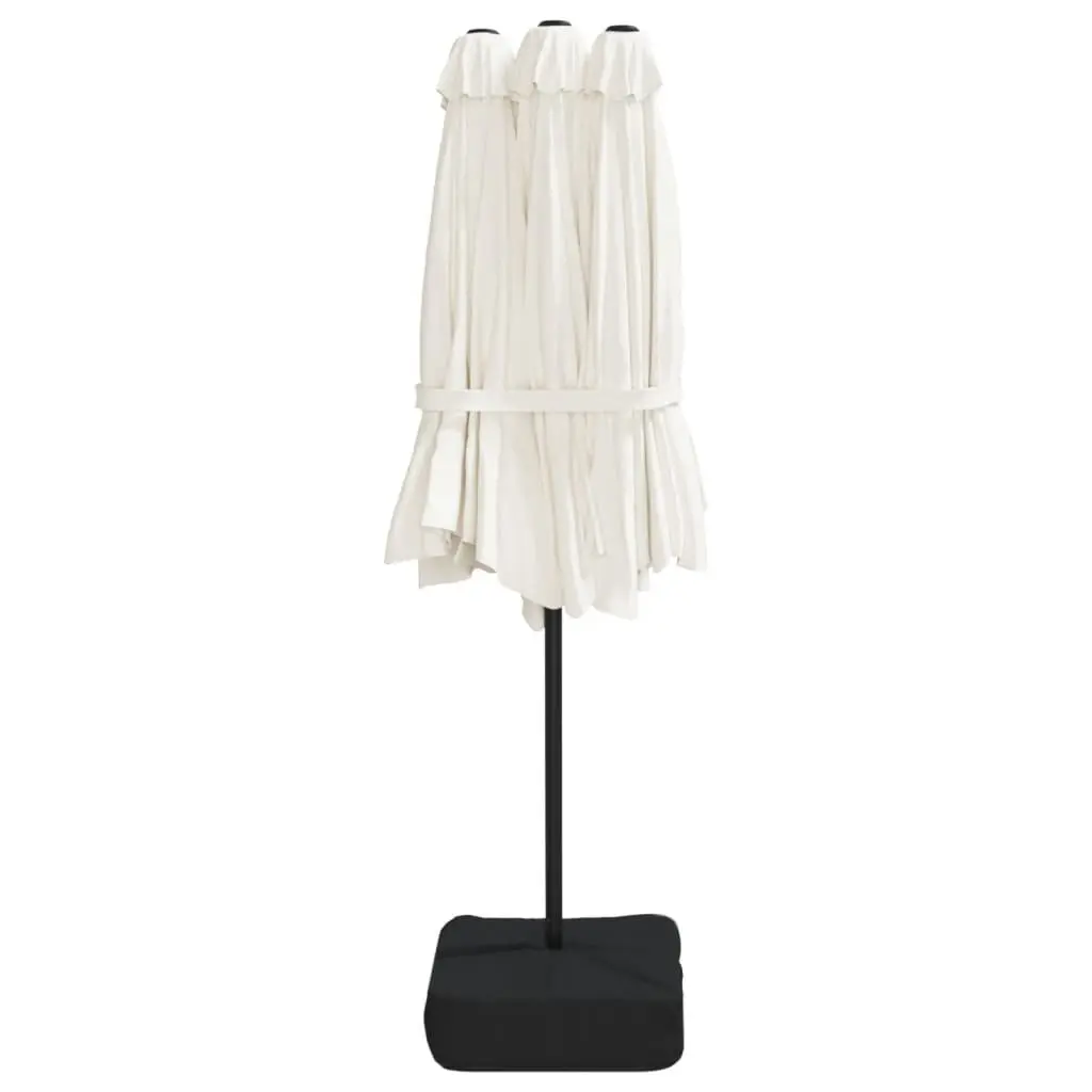 Double-Head Garden Parasol with LED Lights