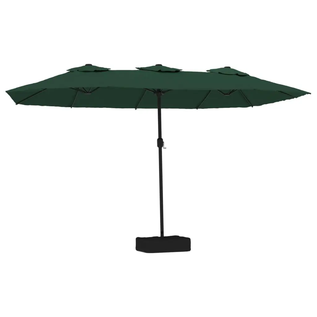 Double-Head Garden Parasol Polyester 449x265cm Green