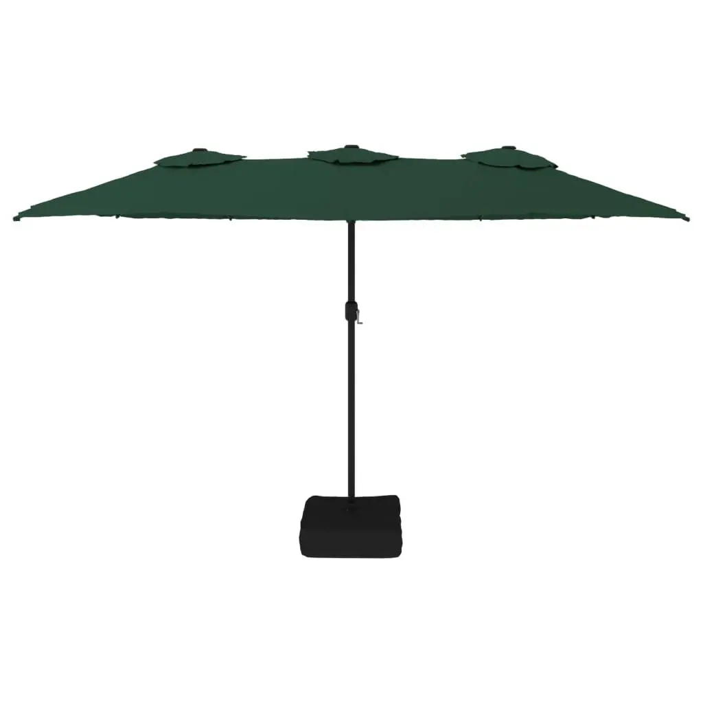 Double-Head Garden Parasol Polyester 449x265cm Green