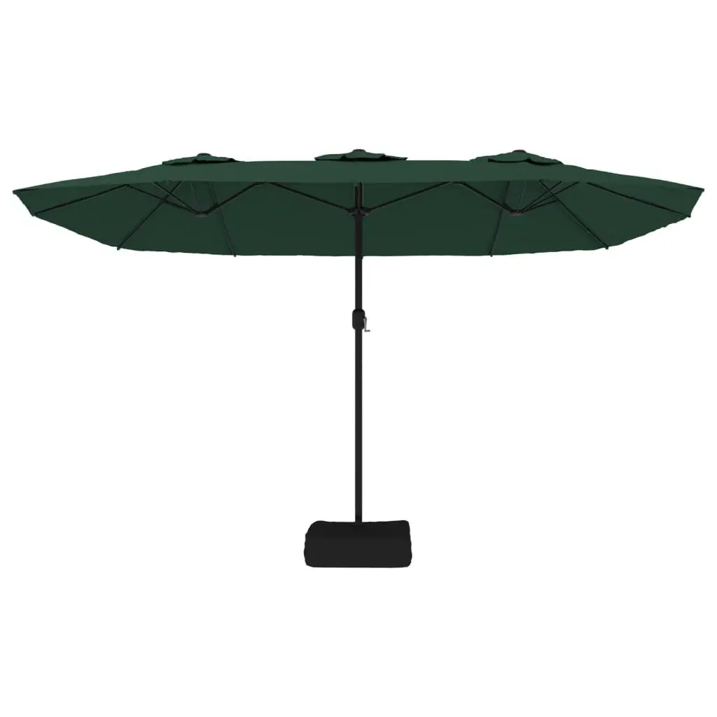 Double-Head Garden Parasol Polyester 449x265cm Green