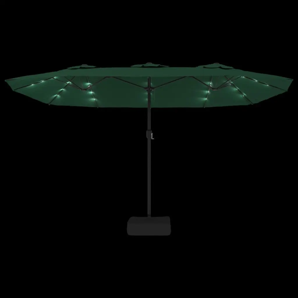 Double-Head Garden Parasol Polyester 449x265cm Green