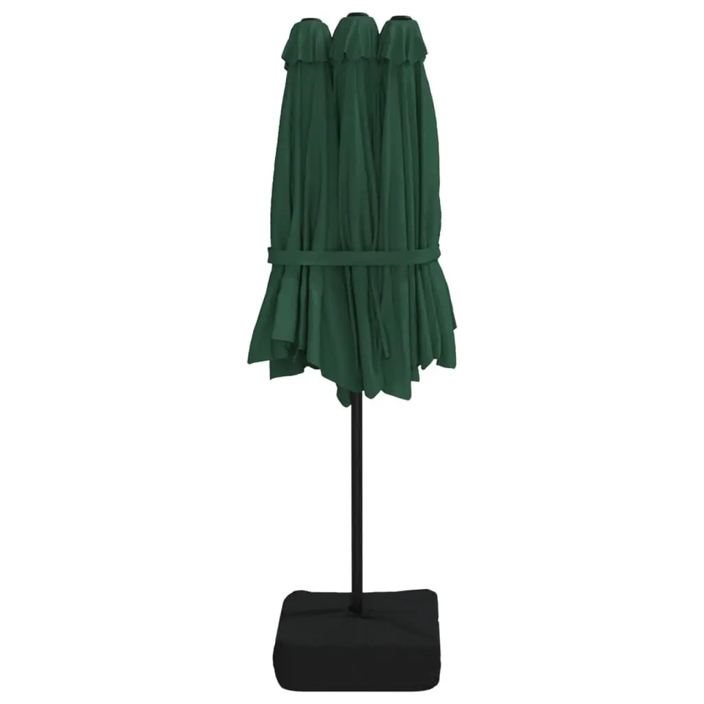 Double-Head Garden Parasol Polyester 449x265cm Green