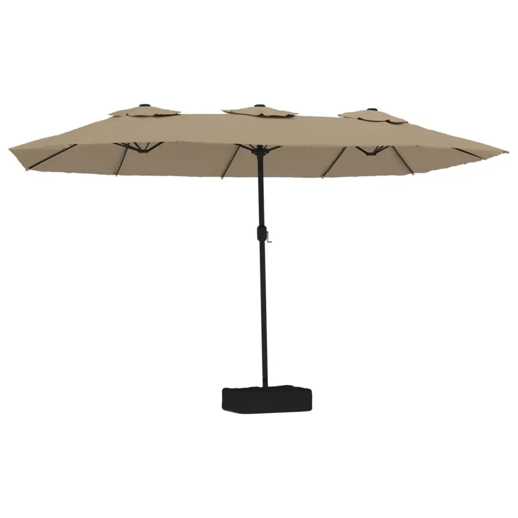 Double-Head Garden Parasol Polyester 449x265cm Taupe
