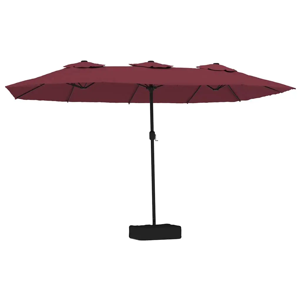 Double-Head Garden Parasol with LED Lights