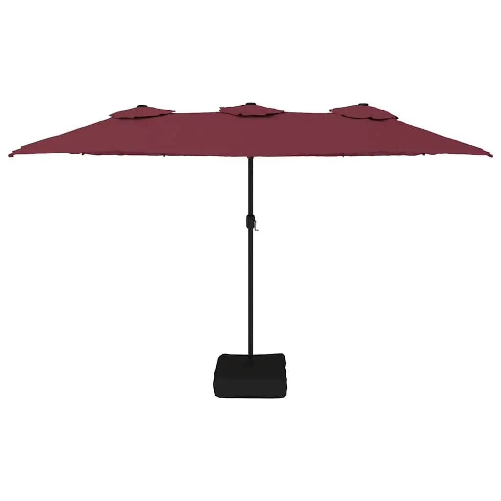 Double-Head Garden Parasol with LED Lights
