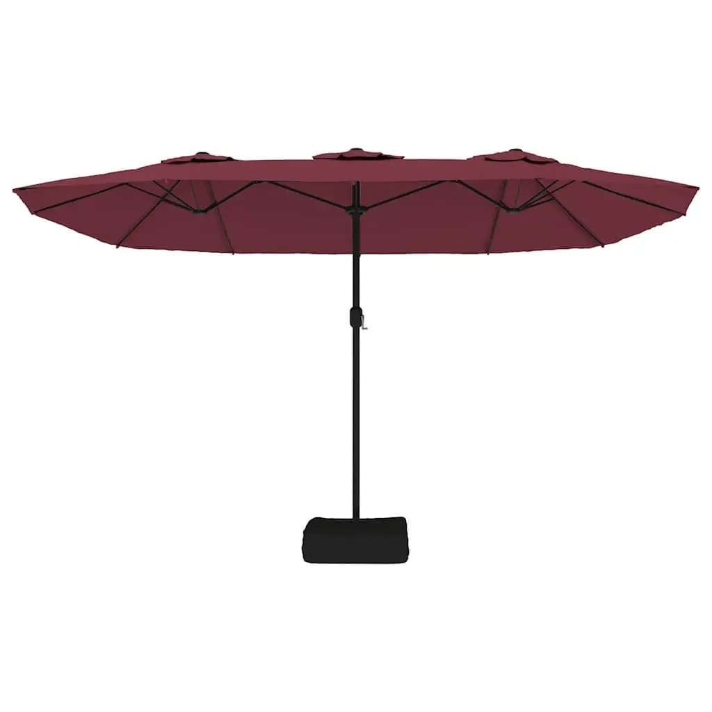 Double-Head Garden Parasol with LED Lights