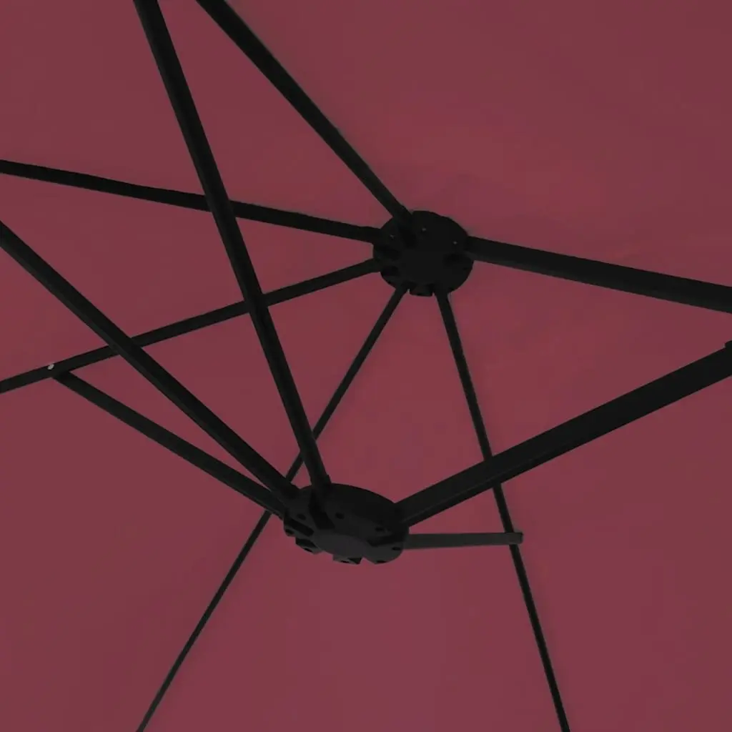 Double-Head Garden Parasol with LED Lights