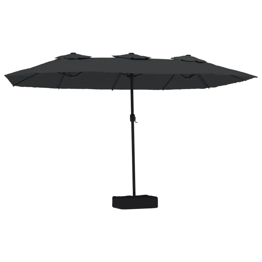 Double-Head Garden Parasol with LED Lights
