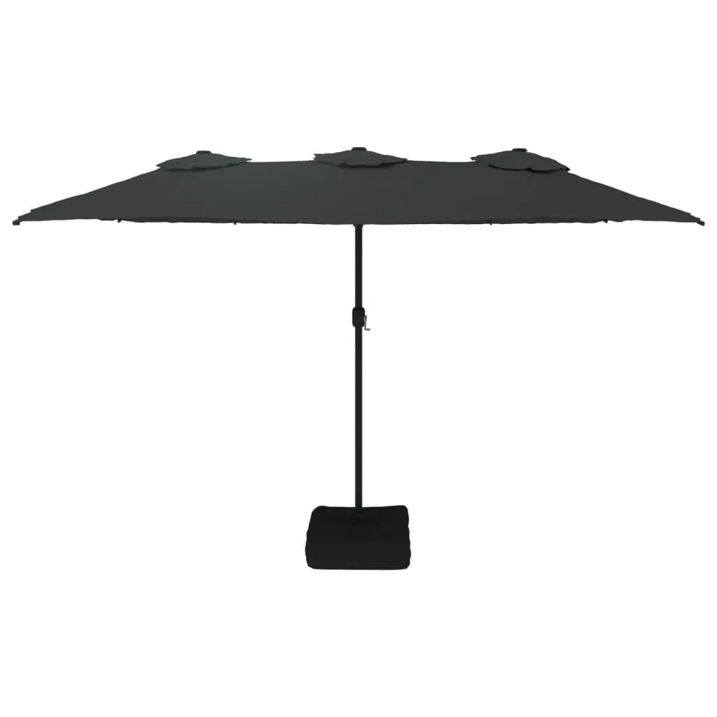 Double-Head Garden Parasol with LED Lights